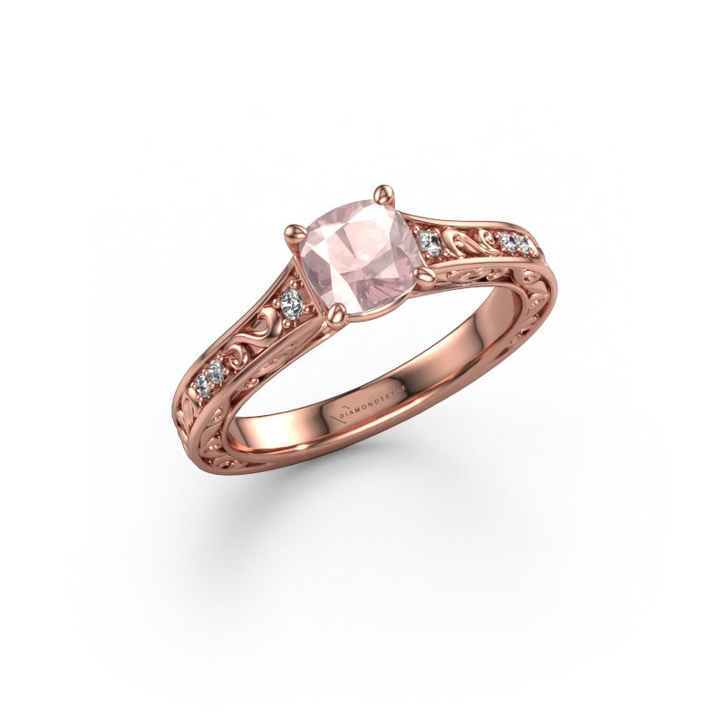 Image de Bague de fiançailles Mallory cus 585 or rose Champagne morganite 5.5 mm