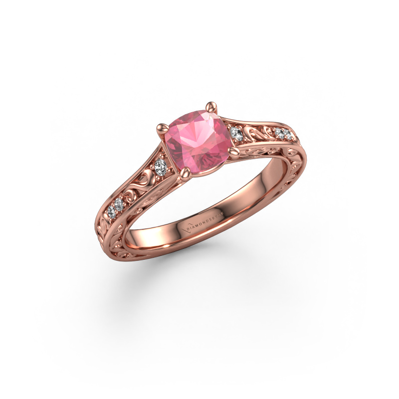 Image of Engagement ring Mallory cus 585 rose gold Tourmaline pink 5.5 mm