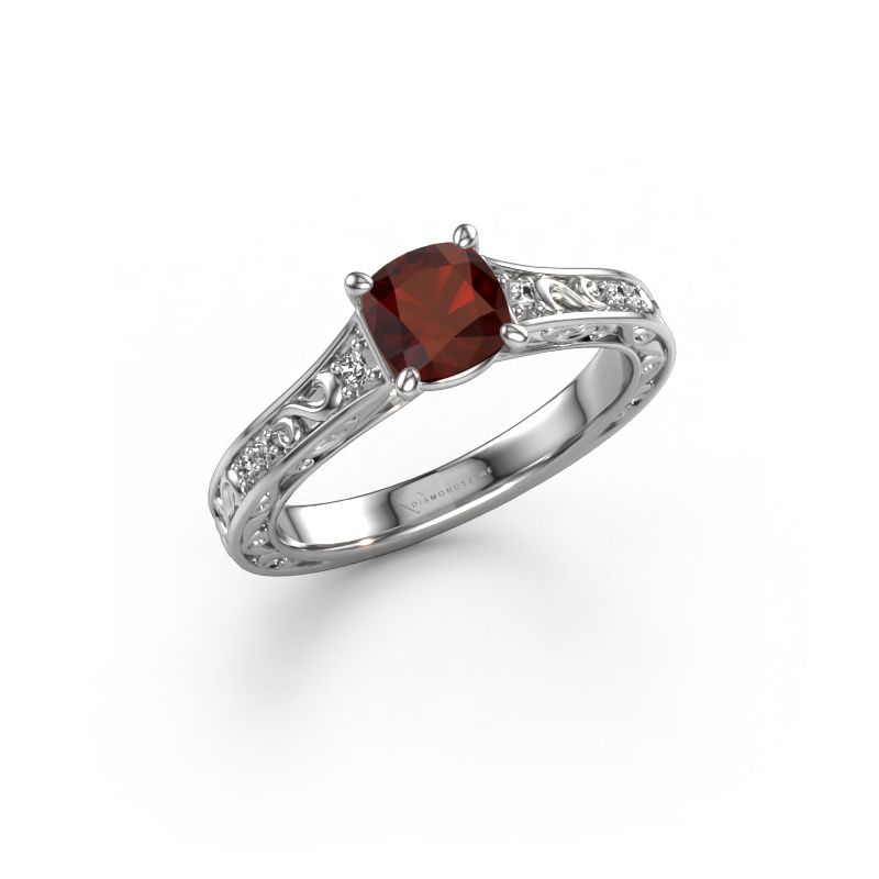 Image of Engagement ring Mallory cus 950 platinum Garnet 5.5 mm