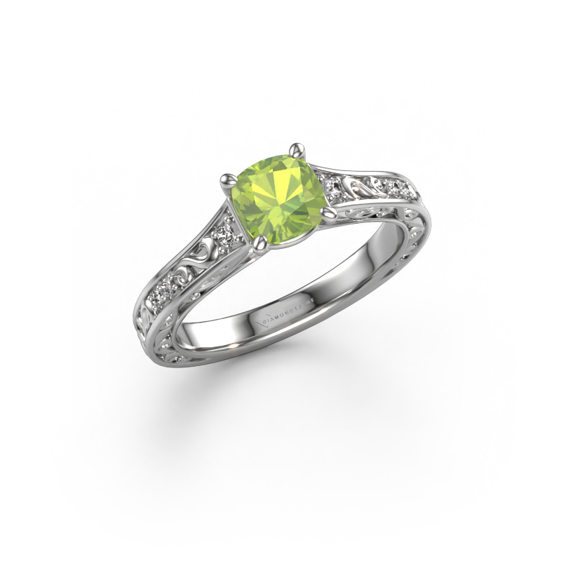 Bild von Verlobungsring Mallory cus 950 Platin Peridot 5.5 mm