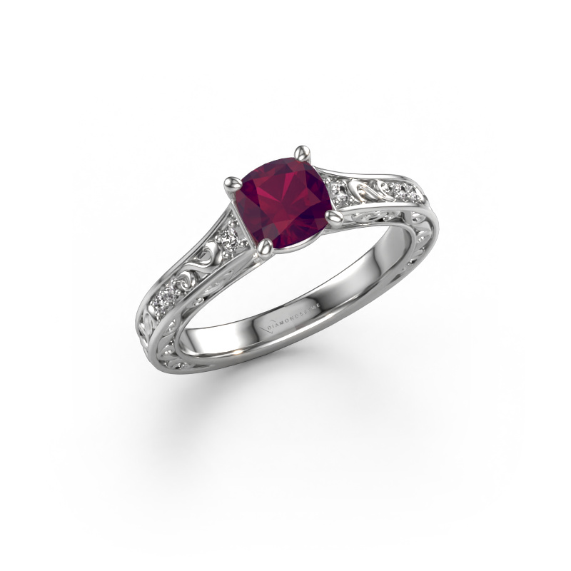 Image of Engagement ring Mallory cus 950 platinum Rhodolite 5.5 mm