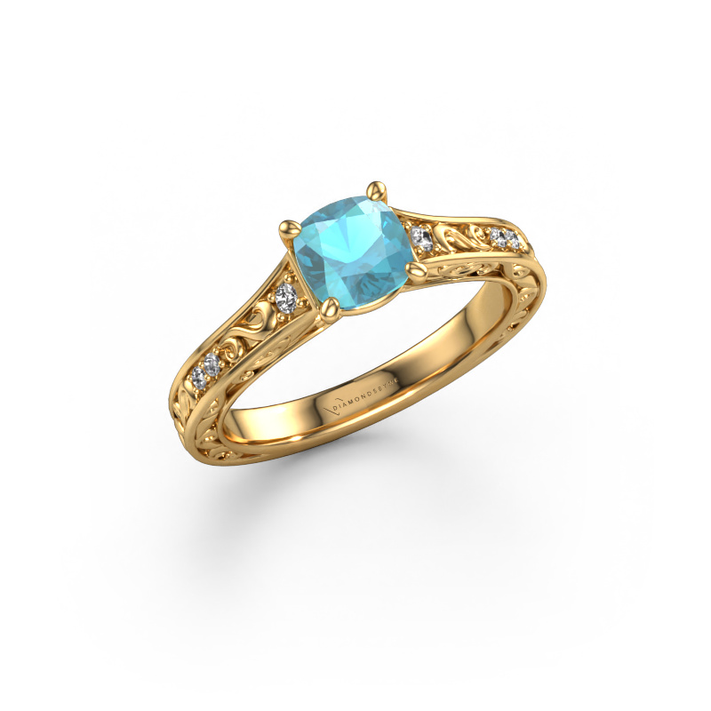 Bild von Verlobungsring Mallory cus 585 Gold Blau Topas 5.5 mm