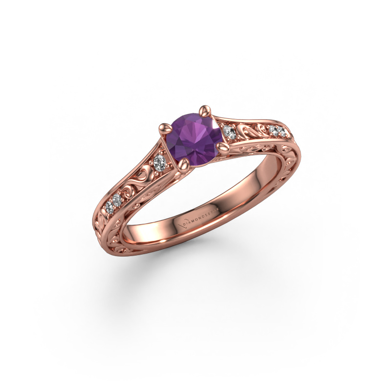 Image of Engagement ring Mallory rnd 585 rose gold Amethyst 5 mm