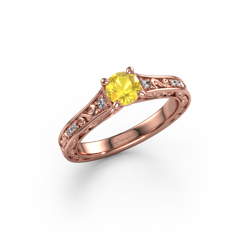 Image of Engagement ring Mallory rnd 585 rose gold Yellow sapphire 5 mm