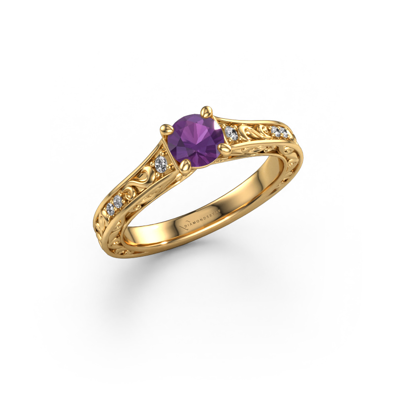 Image of Engagement ring Mallory rnd 585 gold Amethyst 5 mm