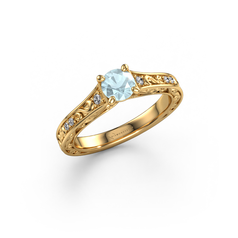 Image of Engagement ring Mallory rnd 585 gold Aquamarine 5 mm