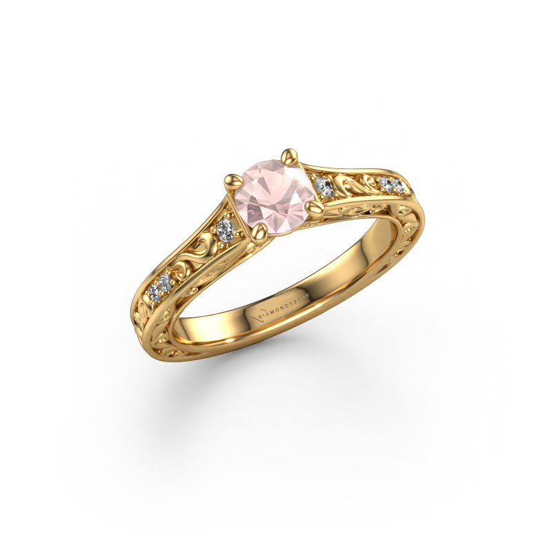 Image of Engagement ring Mallory rnd 585 gold Morganite champagne 5 mm