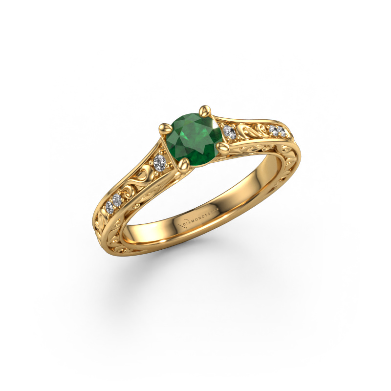Image of Engagement ring Mallory rnd 585 gold Emerald 5 mm