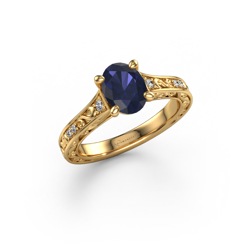 Image of Engagement ring Mallory ovl 585 gold Sapphire 8x6 mm