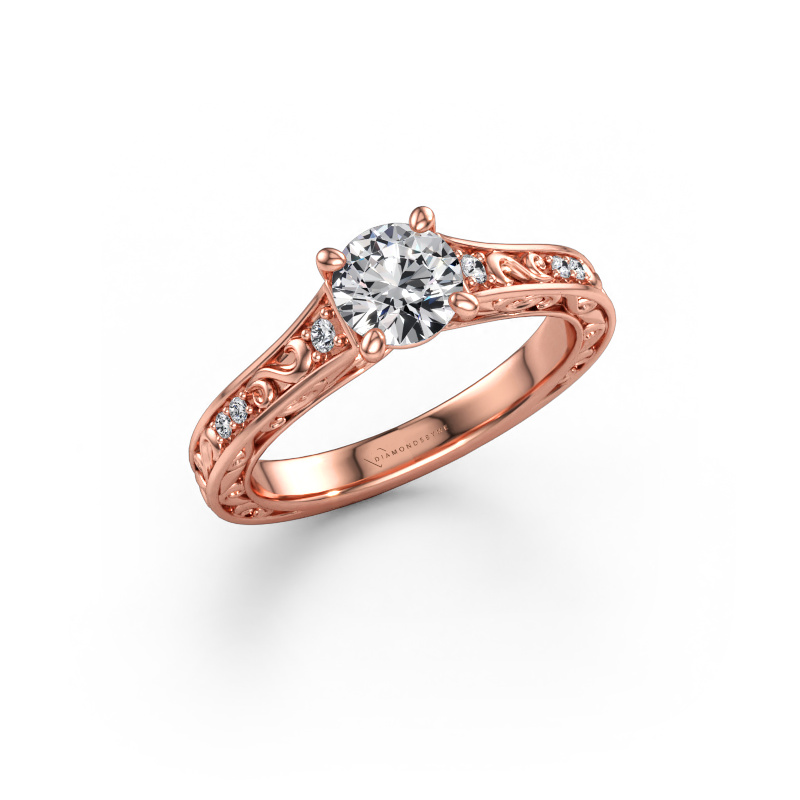 Immagine di Anello di fidanzamento Mallory RND 585 oro rosa Diamante lab grown 0.76 crt