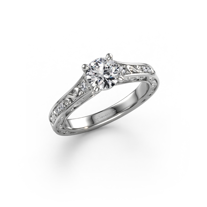 Bild von Verlobungsring Mallory RND 585 Weißgold Diamant 0.76 crt