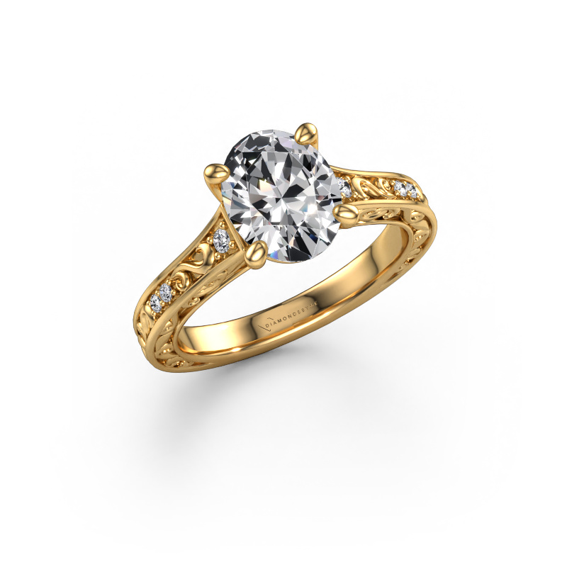 Image of Engagement ring Mallory OVL 585 gold Lab grown diamond 1.86 crt