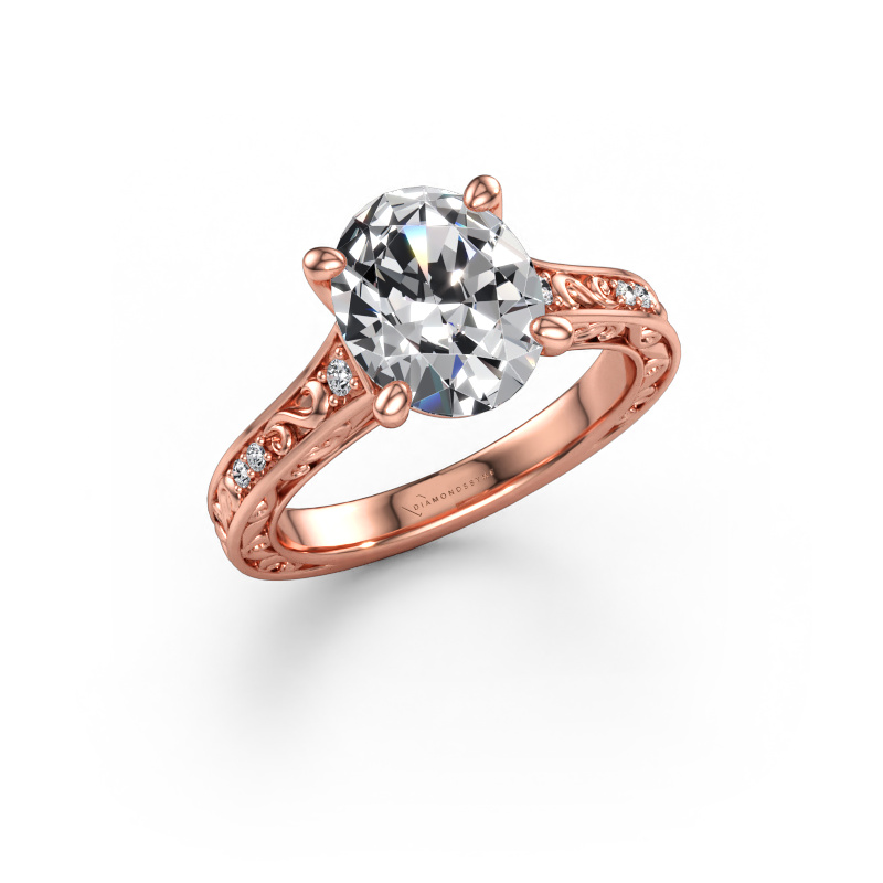 Immagine di Anello di fidanzamento Mallory OVL 585 oro rosa Diamante lab grown 2.76 crt