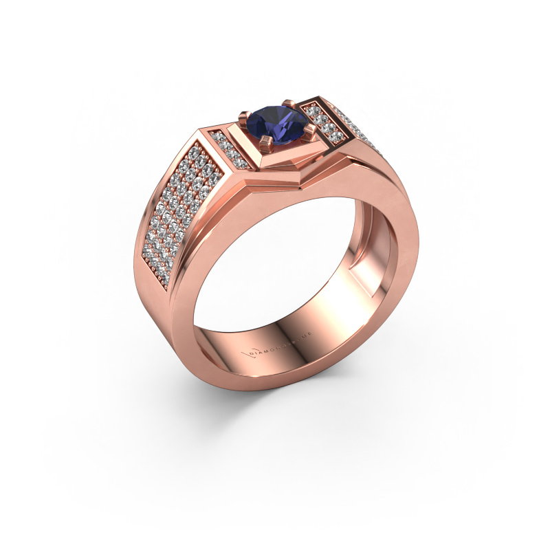 Bild von Herrenring Marcel 585 Roségold Saphir 5 mm