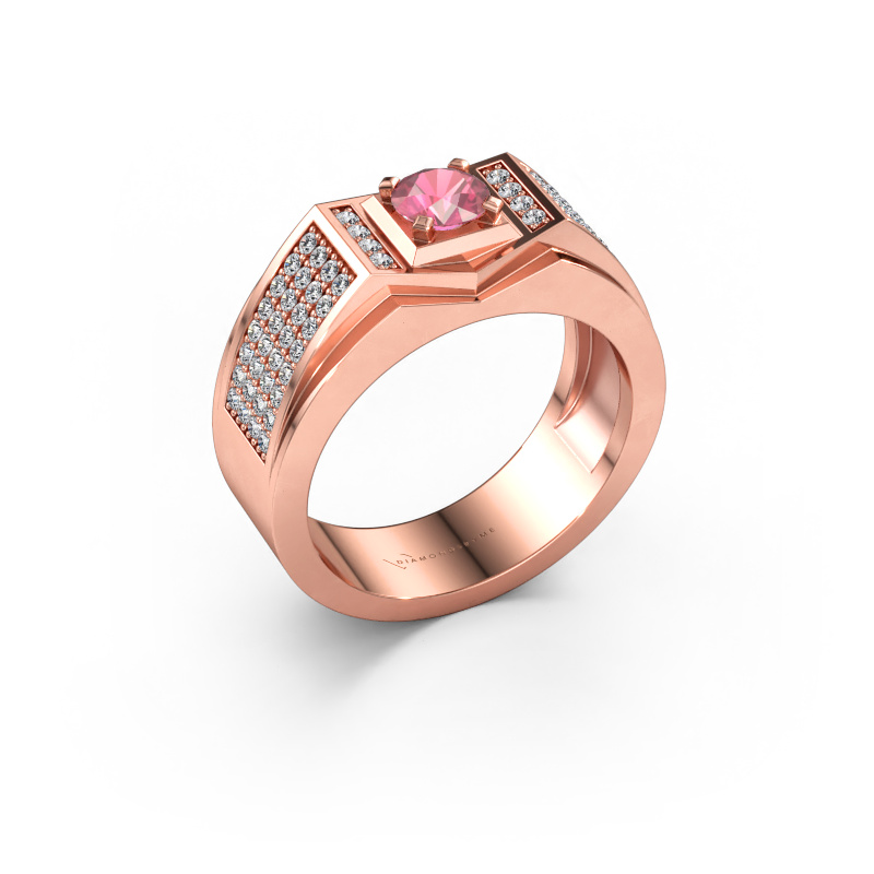 Bild av Herrring Marcel 585 roséguld Rosa turmalin 5 mm
