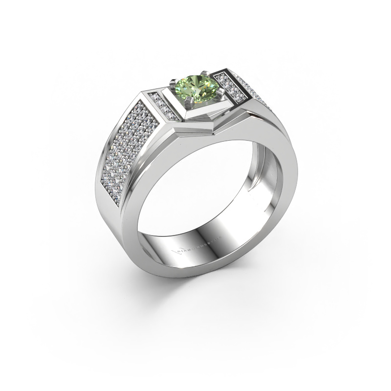 Afbeelding van Heren ring Marcel 950 Platina Groene lab grown diamant 5 mm