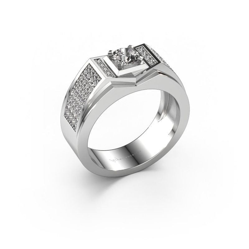 Image de Bague pour homme Marcel 585 or blanc Diamant synthétique 1.04 crt