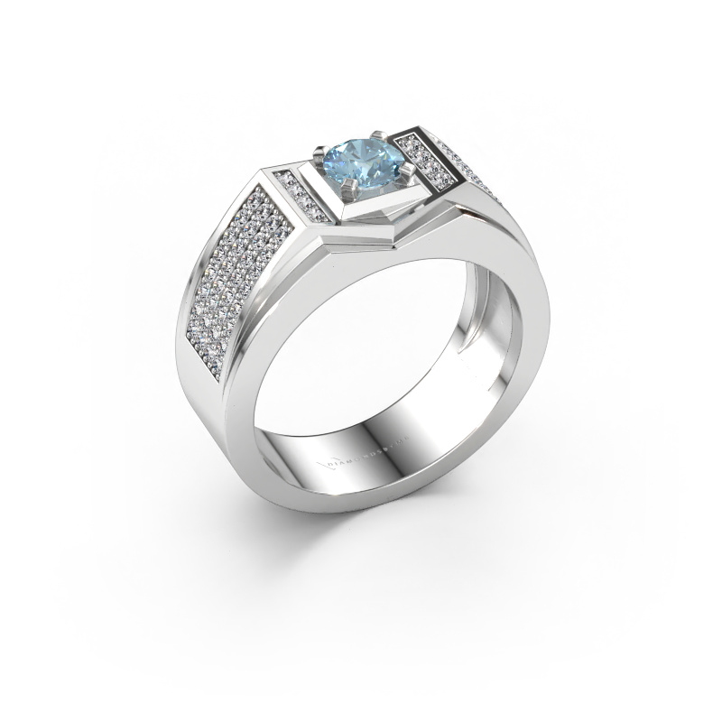 Immagine di Anello da uomo Marcel 950 platino Diamante lab grown blu 5 mm