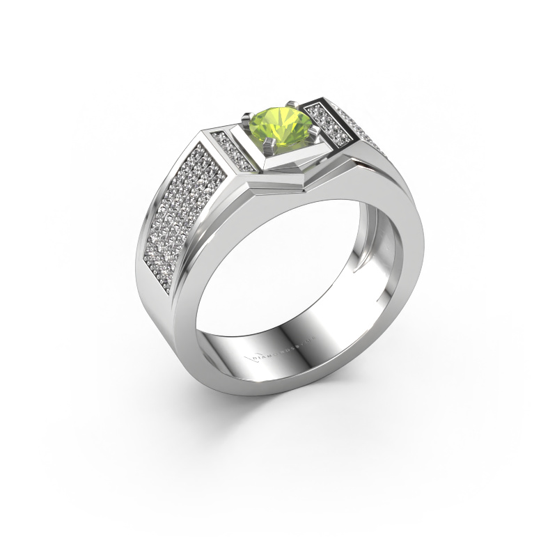 Bild von Herrenring Marcel 585 Weißgold Peridot 5 mm