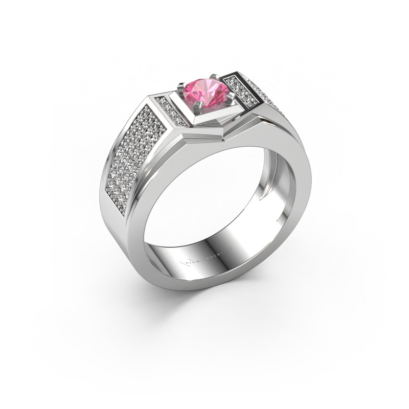Bild von Herrenring Marcel 950 Platin Pink Saphir 5 mm