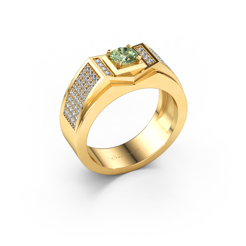 Bild av Herrring Marcel 585 gult guld Grön labbodlad diamant 5 mm