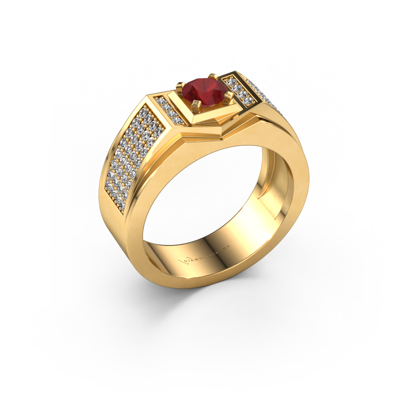 Image of Men's ring Marcel 585 gold Ruby 5 mm