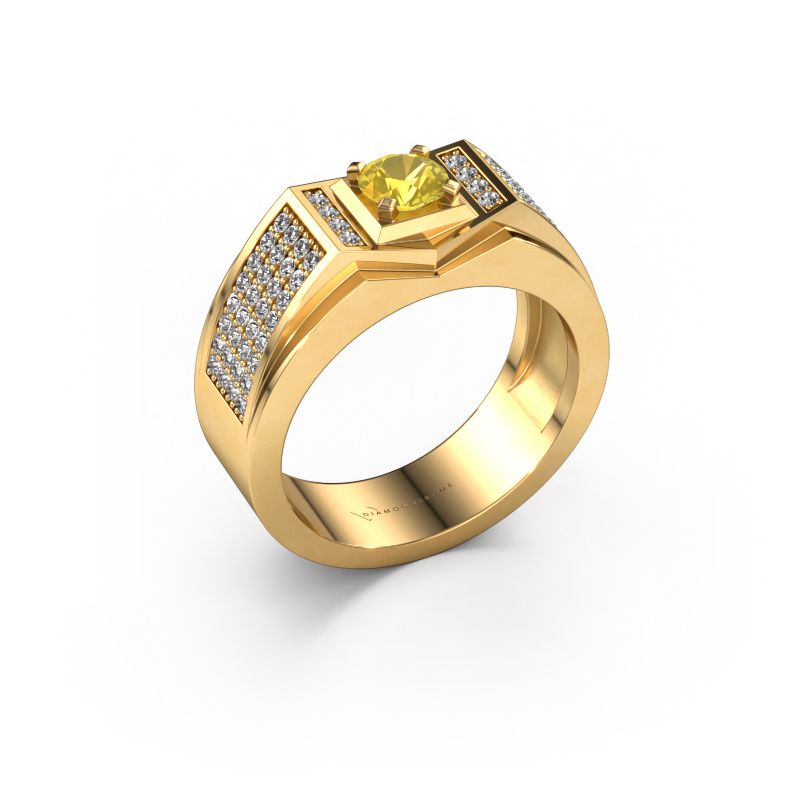 Bild von Herrenring Marcel 585 Gold Gelb Saphir 5 mm