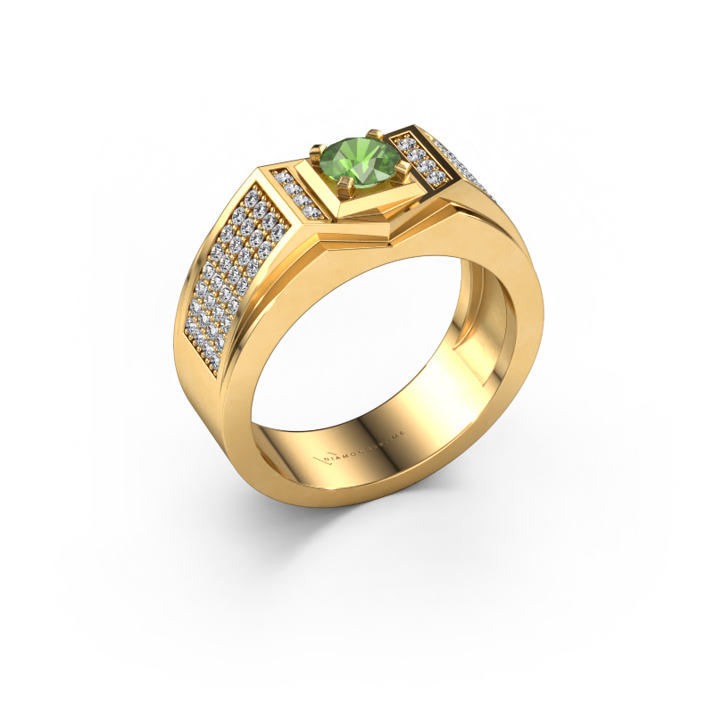Afbeelding van Heren ring Marcel 585 Goud Toermalijn groen 5 mm