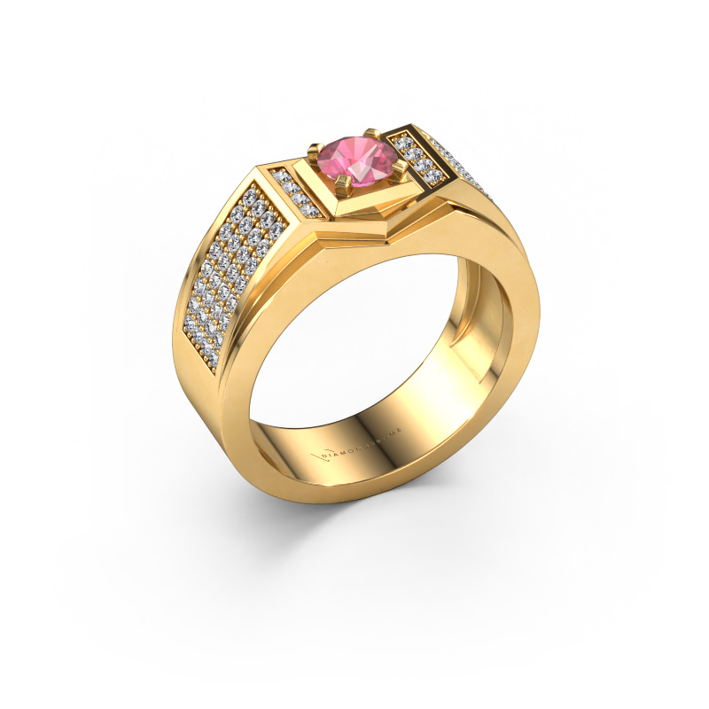 Image of Men's ring Marcel 585 gold Tourmaline pink 5 mm