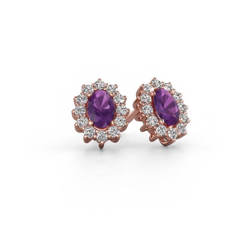 Bild von Ohrringe Margien 585 Roségold Amethyst 6x4 mm
