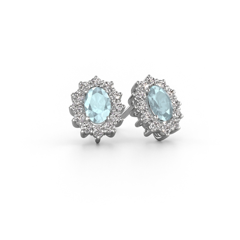 Image of Earrings Margien 950 platinum Aquamarine 6x4 mm