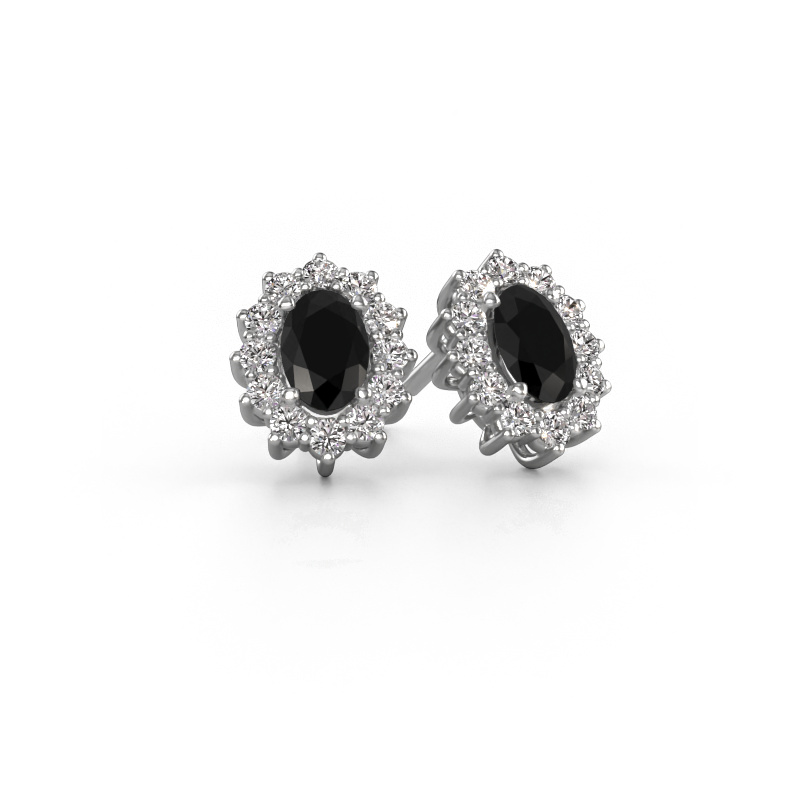 Image de Boucles d'oreilles Margien 585 or blanc Diamant noir 1.68 crt