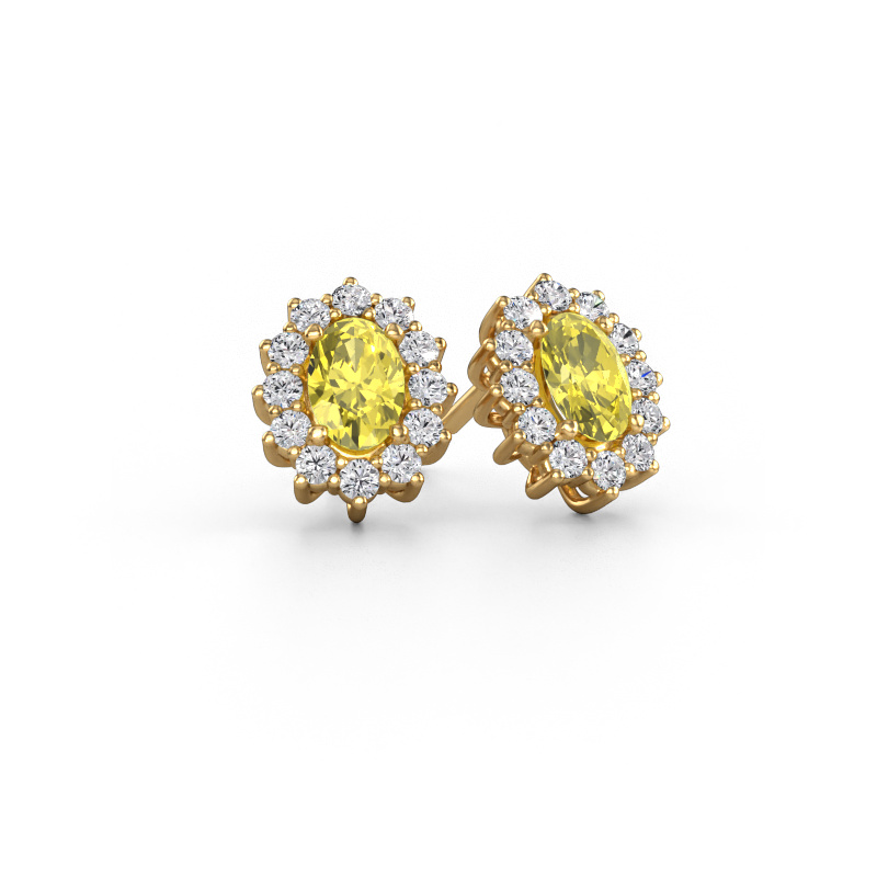 Image of Earrings Margien 585 gold Yellow lab grown diamond 6x4 mm