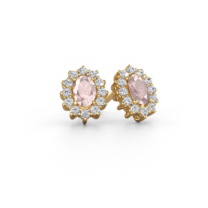 Image of Earrings Margien 585 gold Morganite champagne 6x4 mm