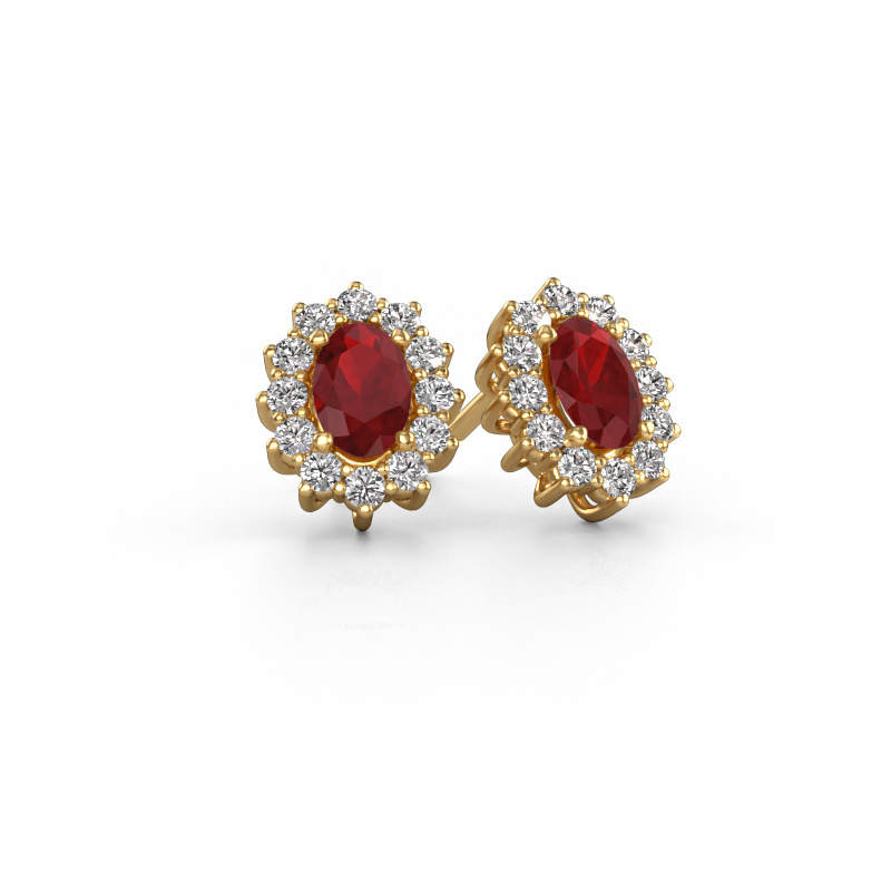Image of Earrings Margien 585 gold Ruby 6x4 mm