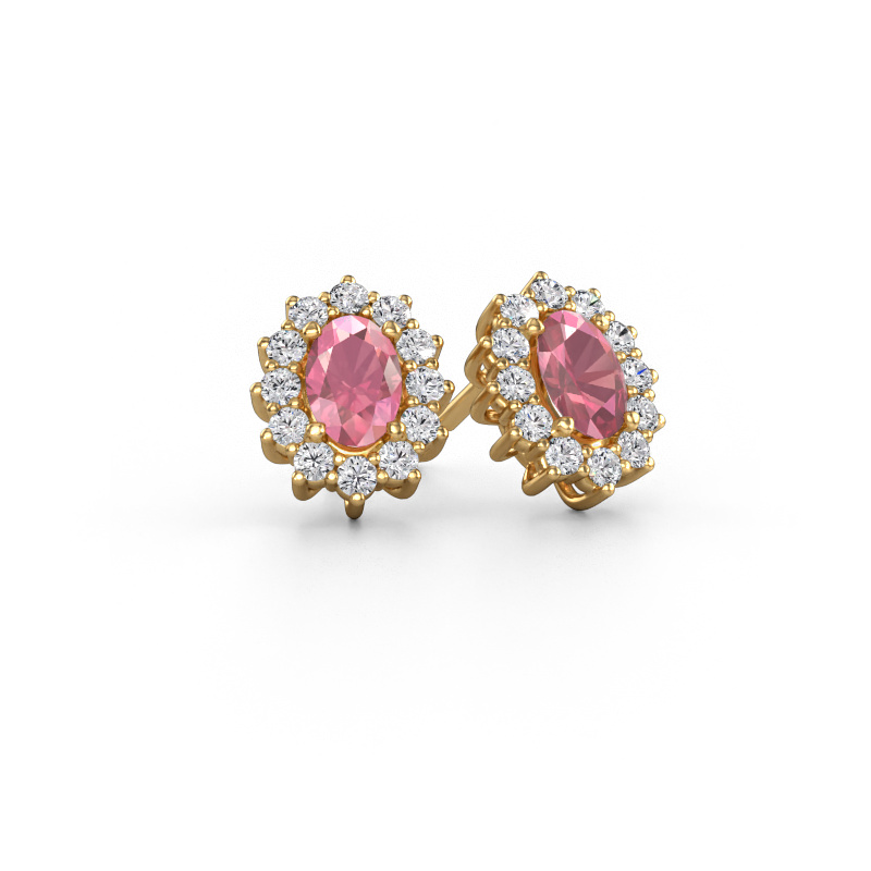 Image of Earrings Margien 585 gold Tourmaline pink 6x4 mm