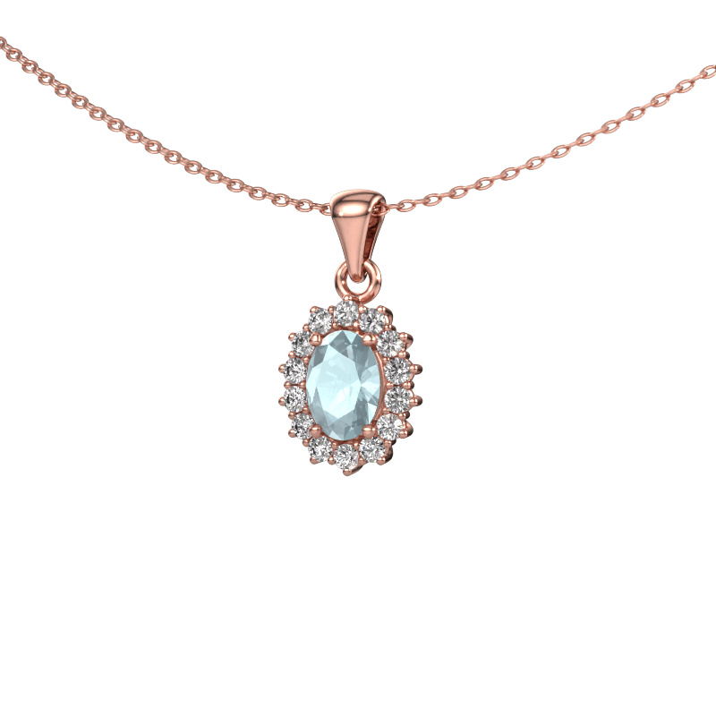 Bild von Anhänger Margien 585 Roségold Aquamarin 7x5 mm