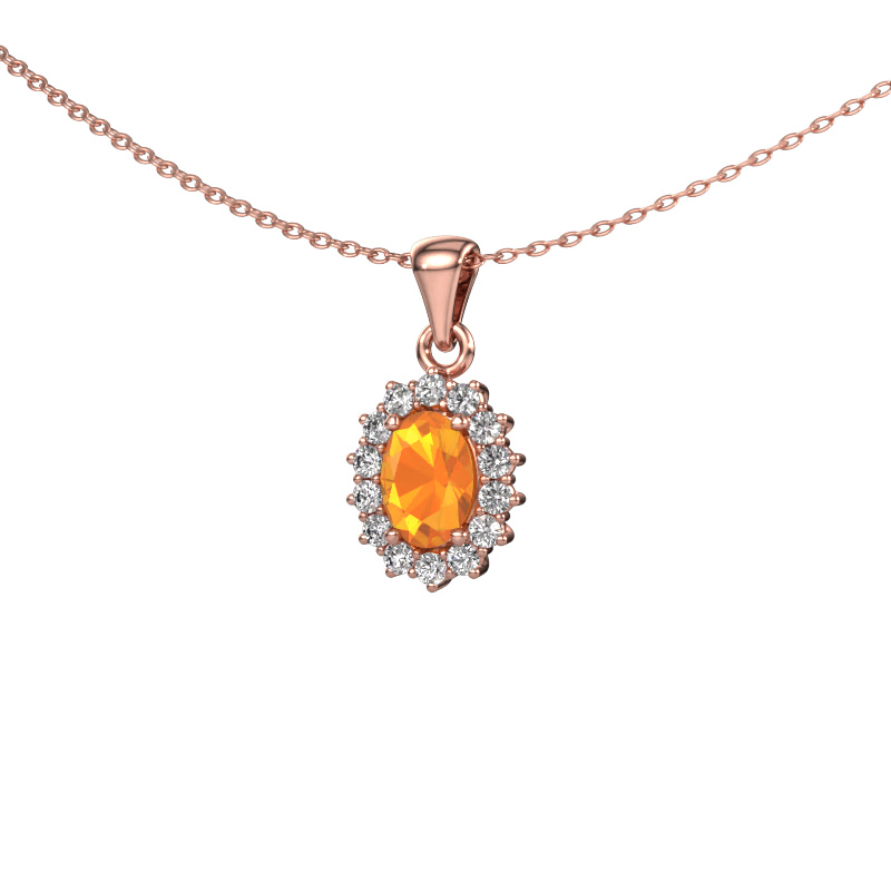 Image of Pendant Margien 585 rose gold Citrin 7x5 mm