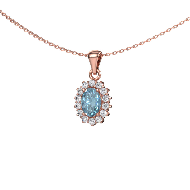 Bild von Anhänger Margien 585 Roségold Blauer Labordiamant 7x5 mm