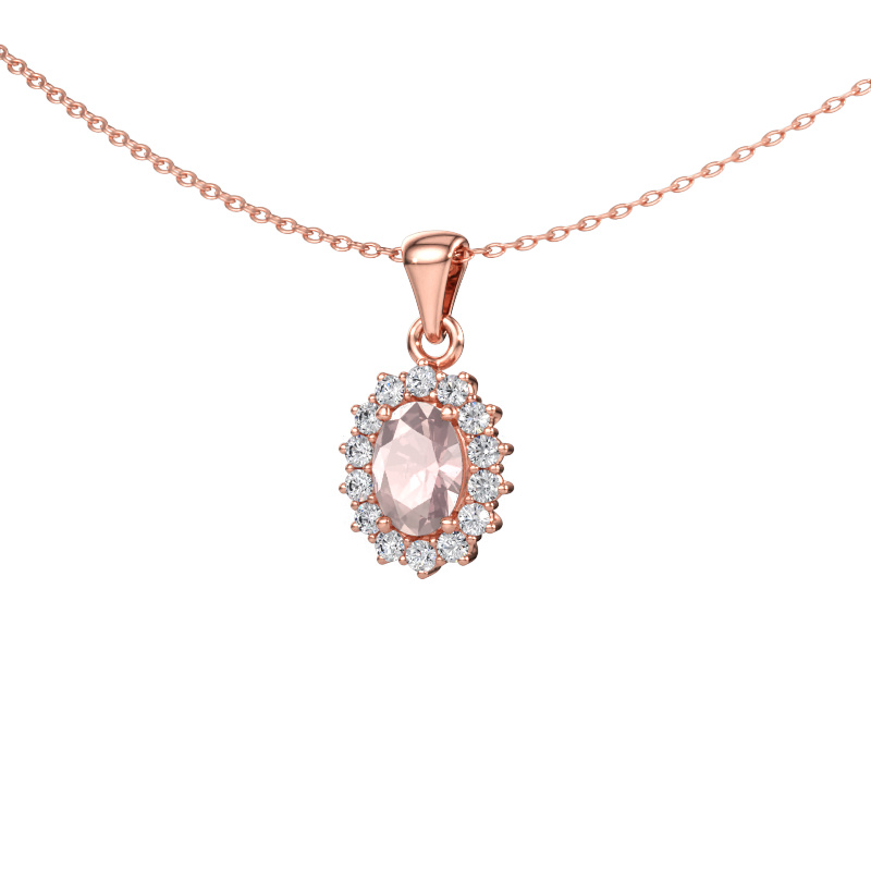 Bild av Hänge Margien 585 roséguld Champagnefärgad morganit 7x5 mm