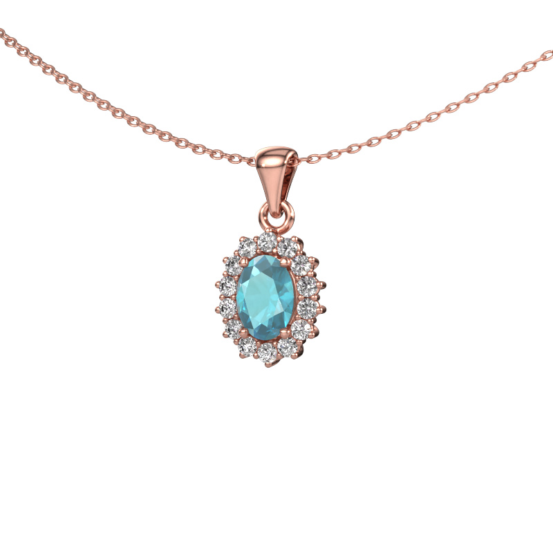 Image of Pendant Margien 585 rose gold Blue topaz 7x5 mm