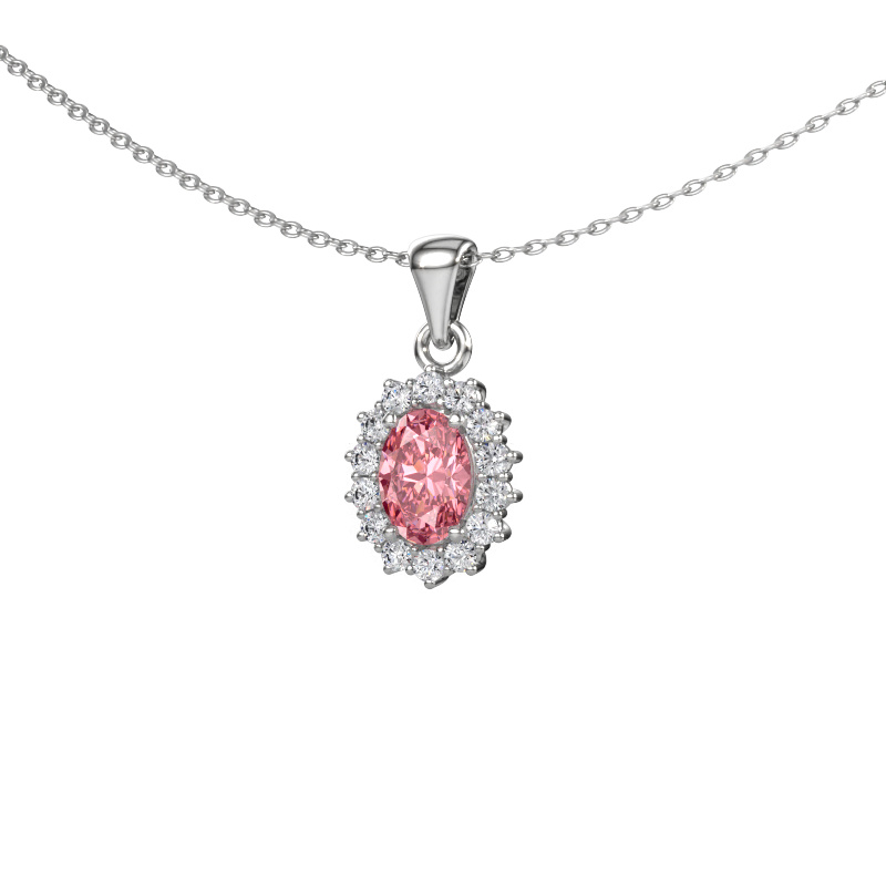 Bild von Anhänger Margien 950 Platin Rosa Labordiamant 7x5 mm