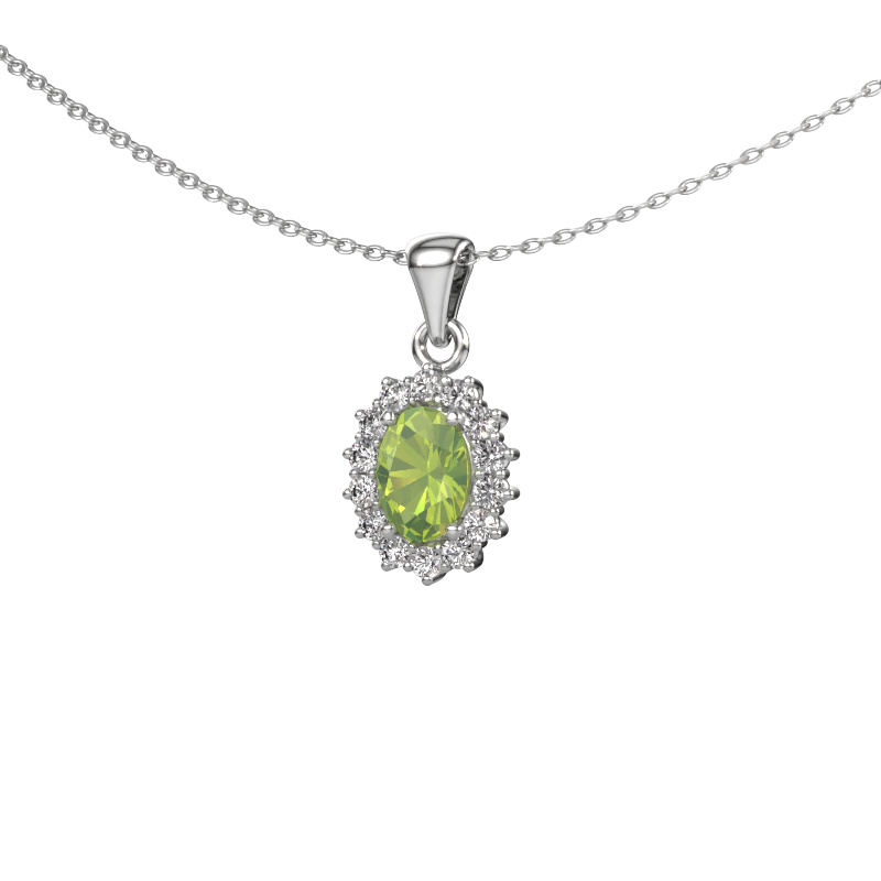 Image of Pendant Margien 950 platinum Peridot 7x5 mm