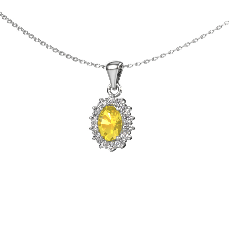 Image of Pendant Margien 950 platinum Yellow sapphire 7x5 mm