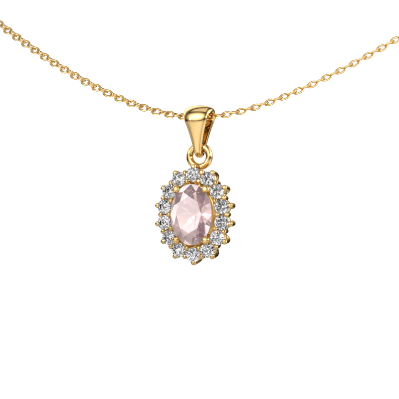 Image de Pendentif Margien 585 or jaune Champagne morganite 7x5 mm