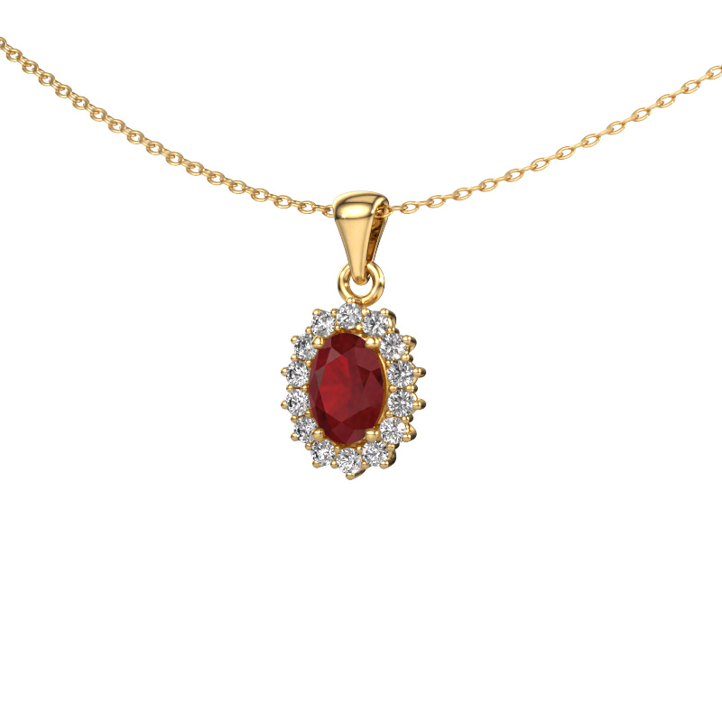 Image of Pendant Margien 585 gold Ruby 7x5 mm