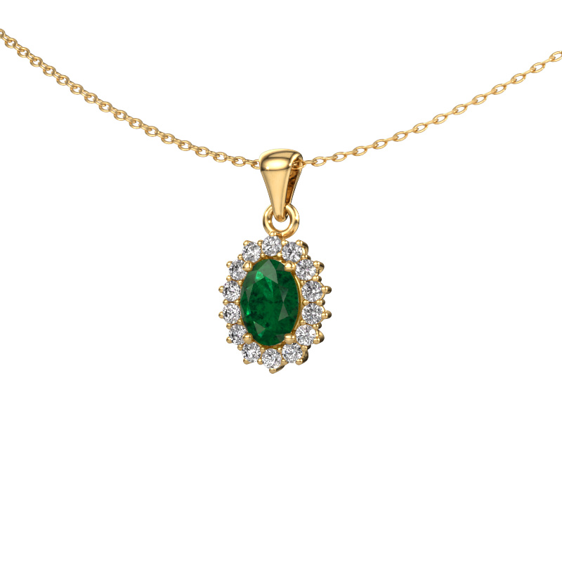 Image of Pendant Margien 585 gold Emerald 7x5 mm