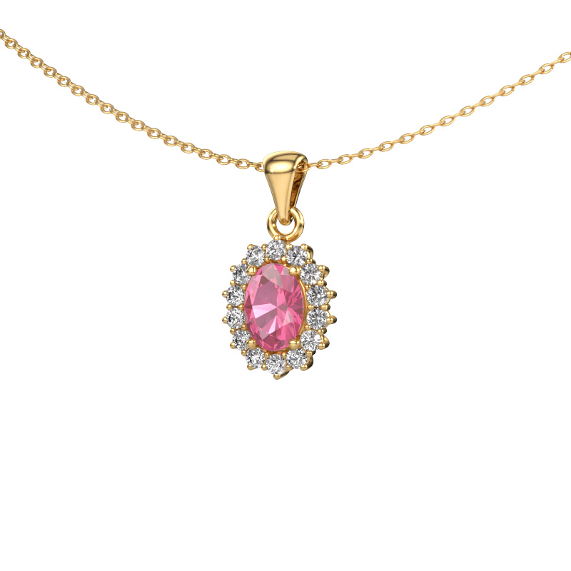 Image of Pendant Margien 585 gold Pink sapphire 7x5 mm