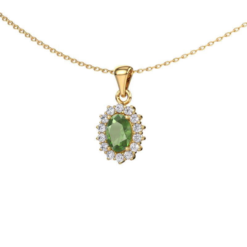 Bild von Anhänger Margien 585 Gold Turmalin grün 7x5 mm