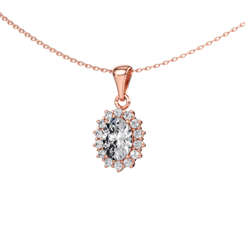 Afbeelding van Hanger Margien 585 rosé goud Lab-grown diamant 2.12 crt
